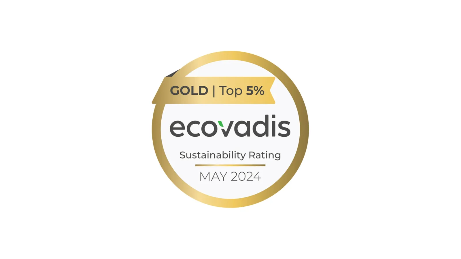 2024年​5月​EcoVadis​授予​可​持续​发展​金牌​评级​前5%​认证