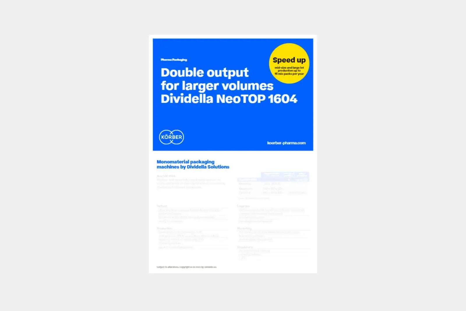 迪威德拉 Neotop 1604 宣传册