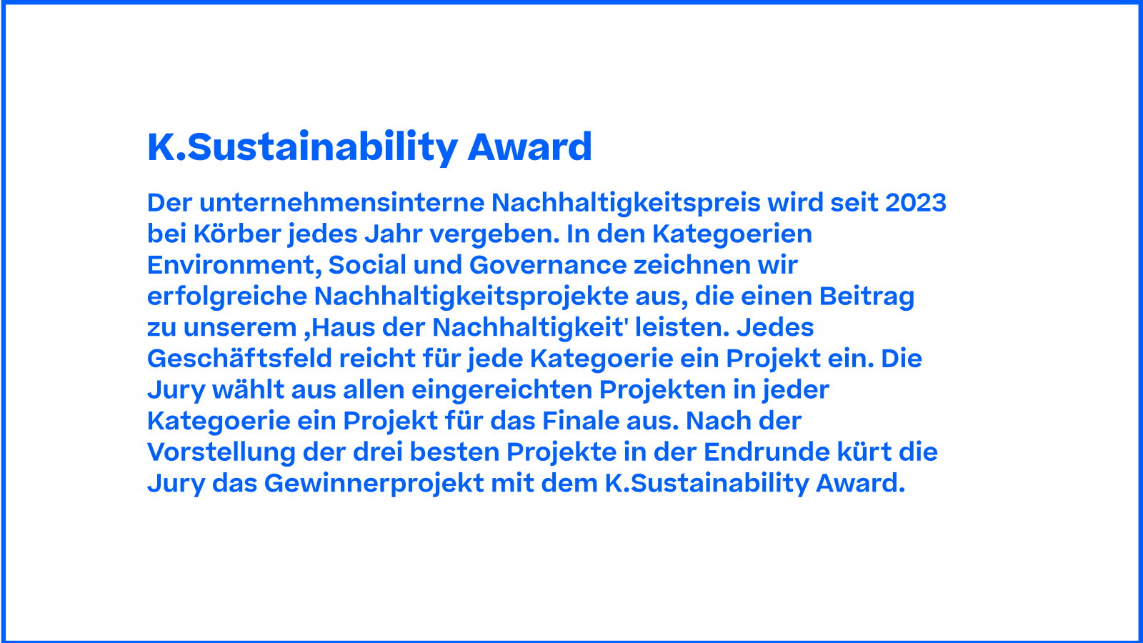 K.Sustainab​ility ​奖​项​说明​及​三​位​获奖​的​柯尔​柏员工。